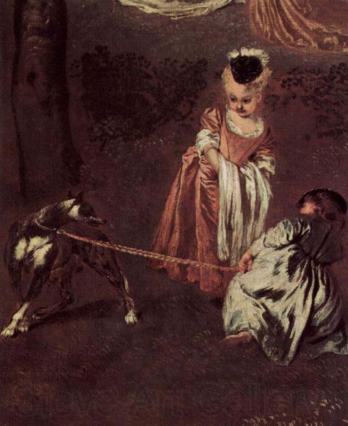 Jean antoine Watteau Vergnegen im Freien (Amusements champetres), Detail